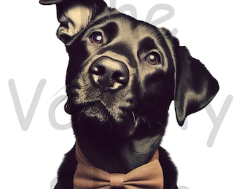 Black Labrador PNG: Quirky Dog Sublimation Design (Digital Download)