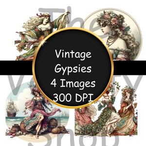 Vintage Gypsy PNG, Sublimation Design, Vintage Ladies Designs, Bohemian Lover PNG, Digital Download, T-Shirt Designs, Tote Bag Designs, Mugs