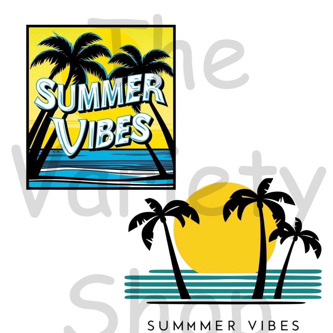 Summer Vibes PNG: Palm Tree Graphic (digital Download) - Etsy