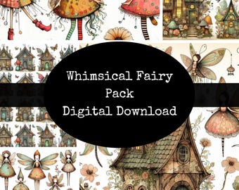 Whimsical Fairy Paper Dolls: Ephemera for Junk Journals (Digital Download)