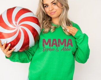 Custom MAMA Sweatshirt,Distressed Mama Sweatshirt, mom christmas gift from daugther,mama mommy mom bruh sweatshirt, gift for new mom