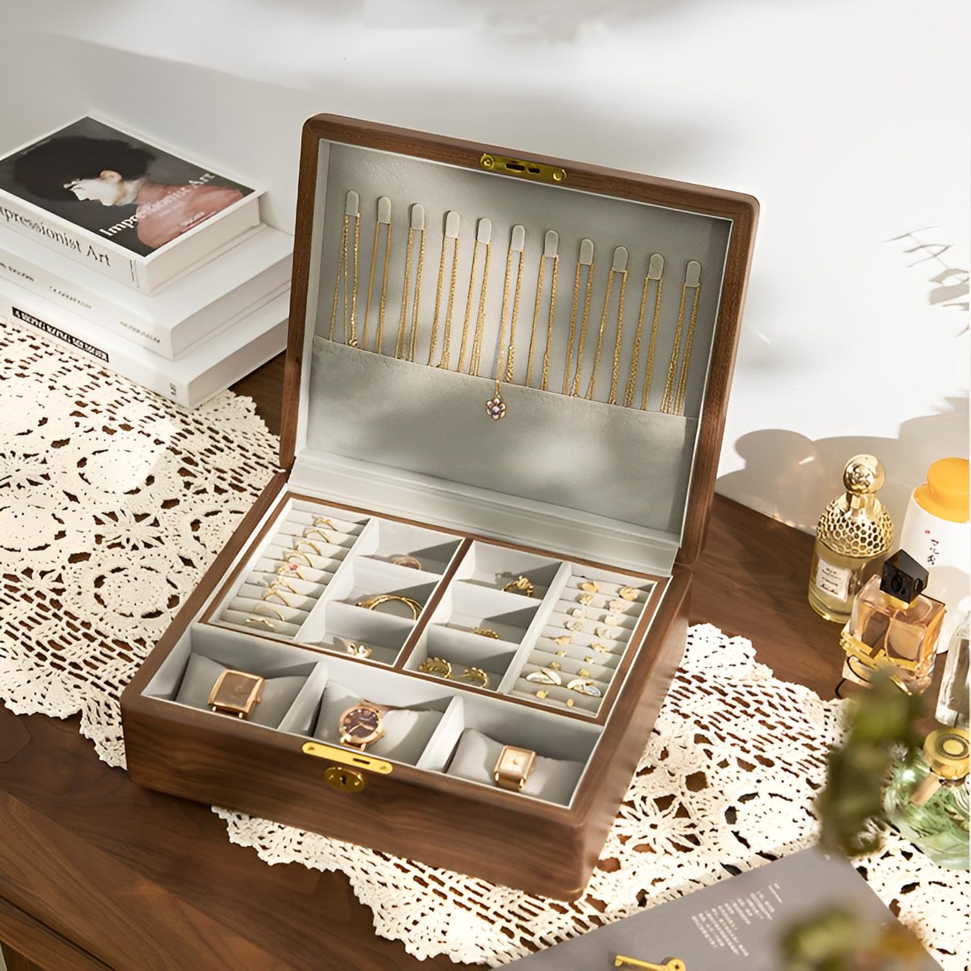 Combination Lock Watch Box With Strap Storage HARD CRAFT Watch Box