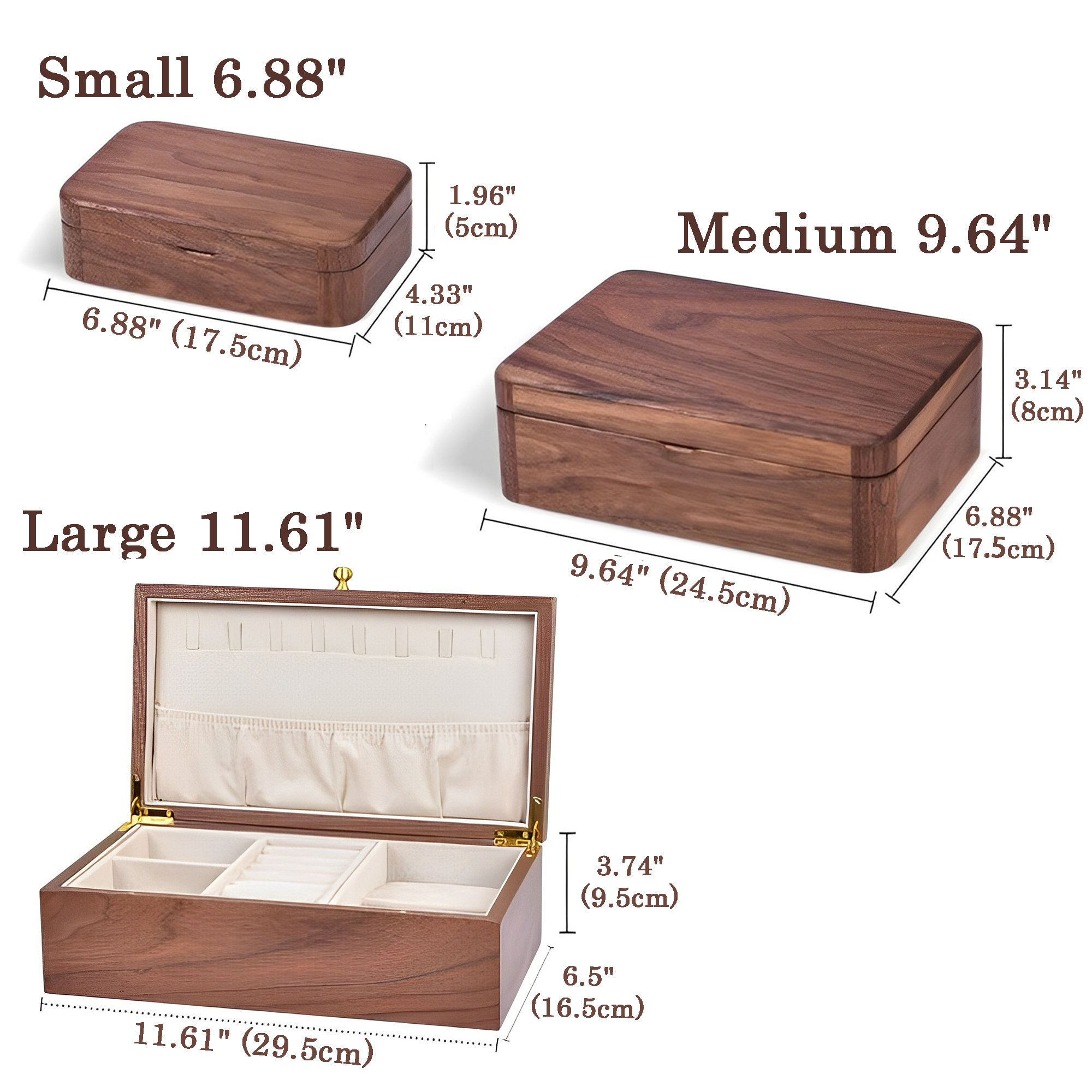 Personalized Solid Wood Jewelry Box Jewelry Case for Earring Etsy