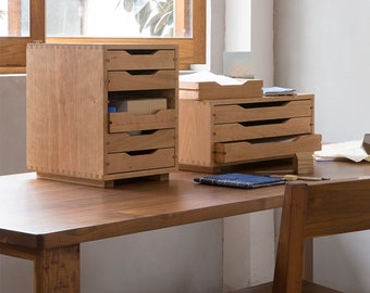 Massivholz Schreibtisch Schublade Aufbewahrungsbox, Schreibtischschrank, Blackwalnuss, Kirschholz, Wohnkultur für Zertifikate, Büro, Kleinkram etc.