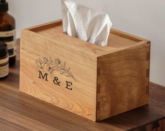 Personalisierte Massive Walnuss Tissue Box Cover, Hölzerner Brauner Servietten Halter, Rechteckige Form Seidenpapier Box, Holz Servietten Box, Geschenk für Zuhause