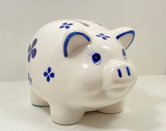 Porcelain penny bank, money box, spargris, Scandinavian vintage