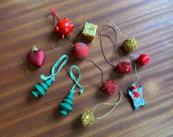 Mixed lot Swedish vintage Christmas tree decorations, Christmas tree balls, Nordic, Scandinavian