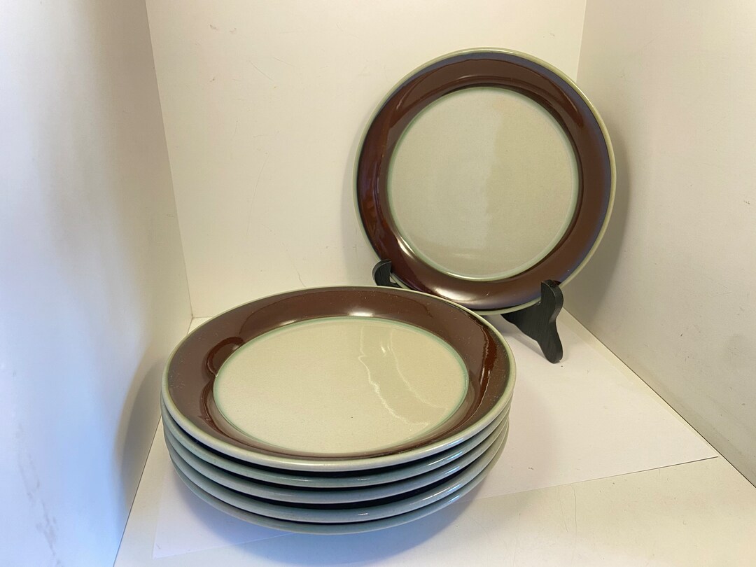 Höganäs Keramik, Sweden Agat Series Set of 6 Salad Plates Stoneware