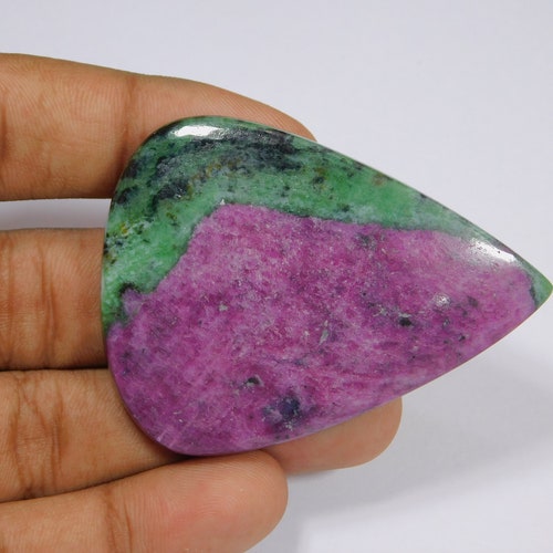 Natural Ruby zoisite cabochon, Top quality Rare Ruby zoisite loose stone, Fire Ruby zoisite gemstone for making jewelry. 204 ct shops [61X45]