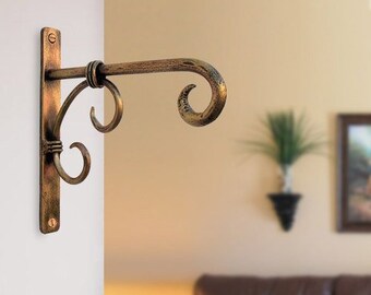 Antique Metal Lamp Holder Hook - Wall Hook for Umbrella Holder, Vintage Key Holder for Home Decor, Indian Handicraft