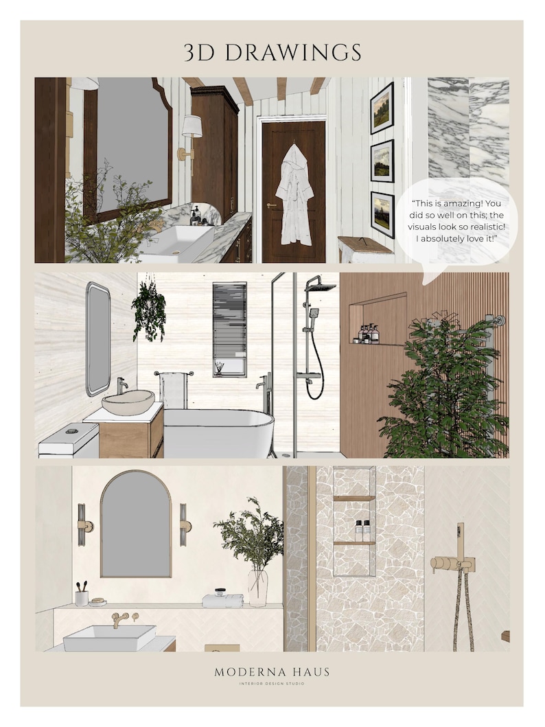Virtual Interior Design Service - Custom 1 Room Design - Mood Boards, Floor Planning, 3D Drawings, Shopping List, Paint & Material Finishes image 3
