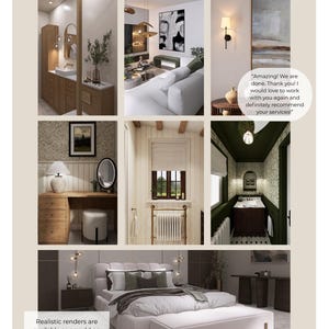 Virtual Interior Design Service - Custom 1 Room Design - Mood Boards, Floor Planning, 3D Drawings, Shopping List, Paint & Material Finishes image 2