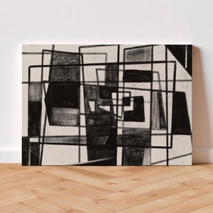 Architectural abstract wall gallery art, modern contemporary for home & workplace, cream black tones,INSTANT DIGITAL DOWNLOAD printable