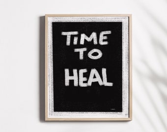 Inspiring healing quotes for home business office decor, black&white charcoal poster, INSTANT DIGITAL DOWNLOAD printable word wall art