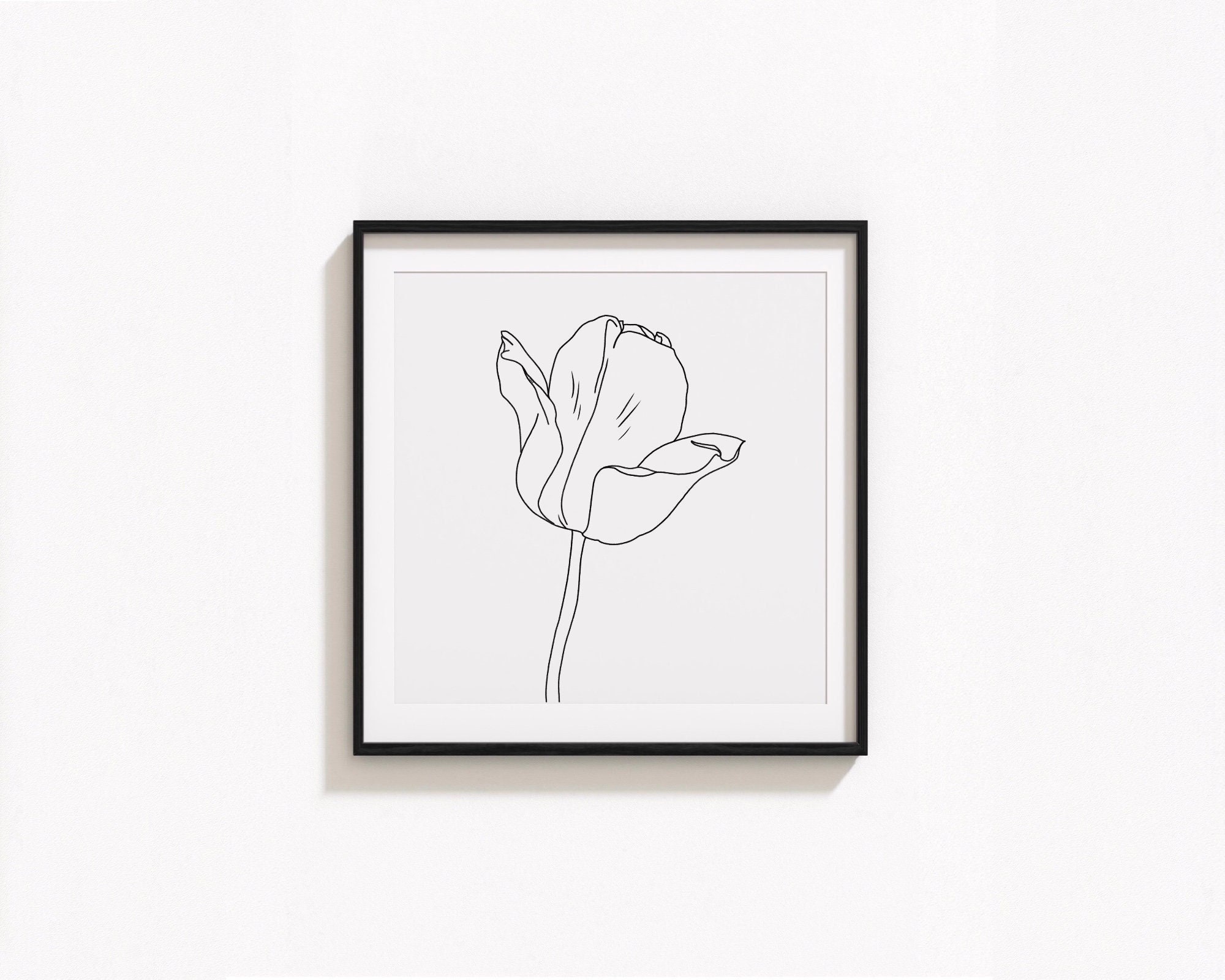 Tulip Flower Minimal Line Art Printable INSTANT DIGITAL - Etsy