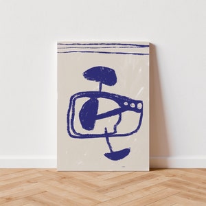 Abstract, modern contemporary wall art for home & workplace, blue,purple,cream tones, INSTANT DIGITAL DOWNLOAD printable