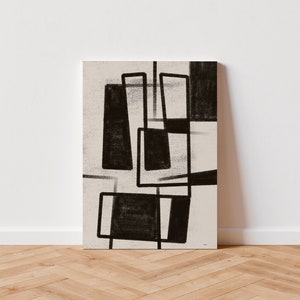 Geometrical abstract wall art,Minimal modern contemporary,ideal home & workplace prints,cream black tones,INSTANT DIGITAL DOWNLOAD printable