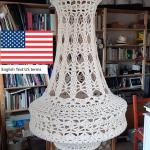 Crochet pattern BoHo Ibiza style Chandelier(English language with US crochet terms)