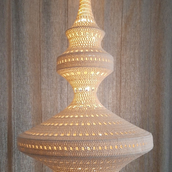XL light sculpture fishnet lamp crochet pattern (DUTCH language version)