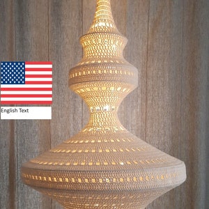 XL light sculpture fishnet lamp crochet pattern (US terms)