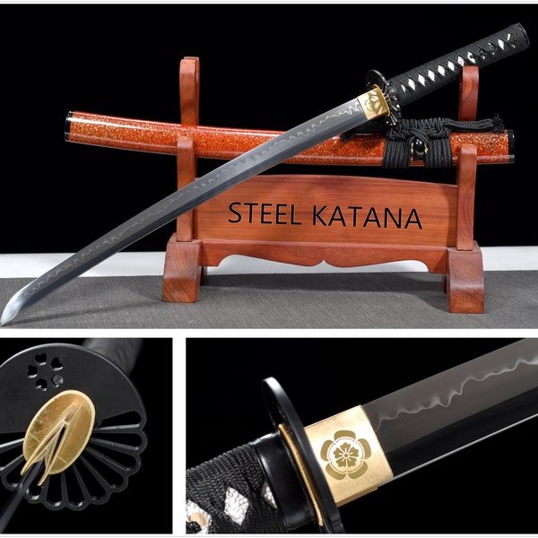 Free Shipping /30 Inches Ninja Katana Handmade Japanese Wakizashi Sword /T10 Carbon Steel With clay tempere/Warrior Knife