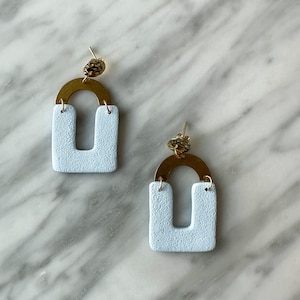 Powder Blue Textured Clay Earrings