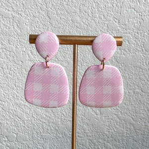Barbie-inspired Gingham Statement Earrings