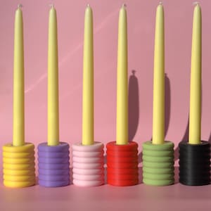 Colorful candle holder, wavy candlestick, gift idea, birthday, Dopamine Decor, Maximalist Design
