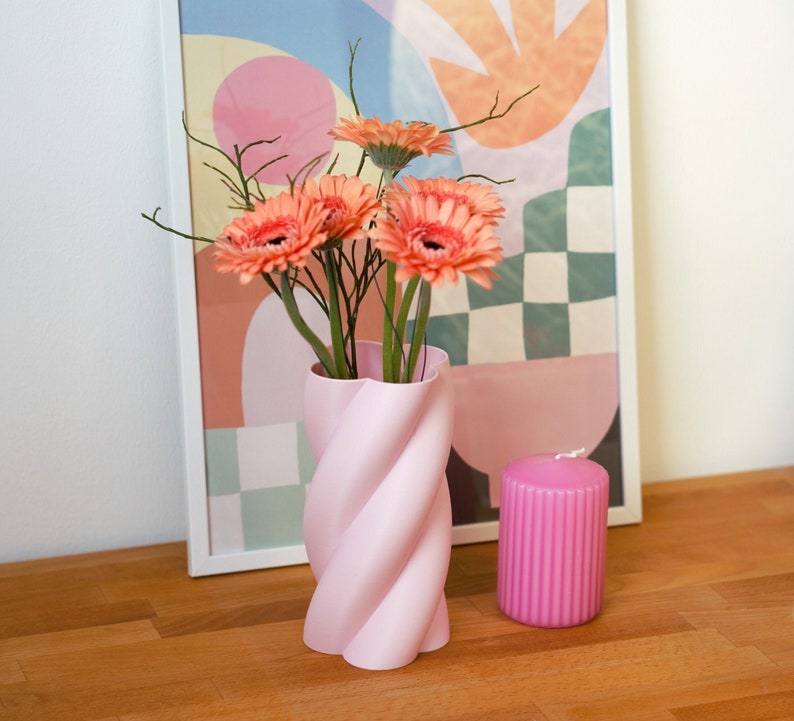 Rosa Deko Marshmallow Vase Pastell Maximalistische Deko Dopamin Decor Danish Pastel Aesthetic Geschenk Hochzeit Geburtstag Bild 1