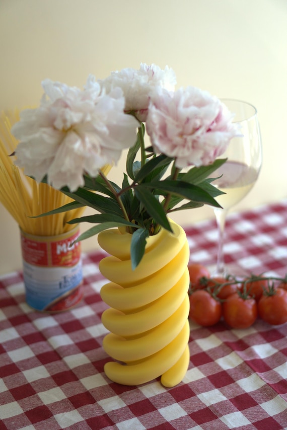 Yellow Vase Dopamine Decor - Fusilli Pasta - Waterproof