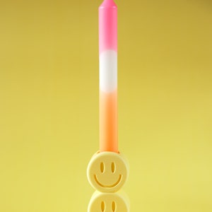 Candle holder colorful smiley Colorful candlesticks for stick candles aesthetic design Dopamine Decor Danish Pastel y2k many colours image 4