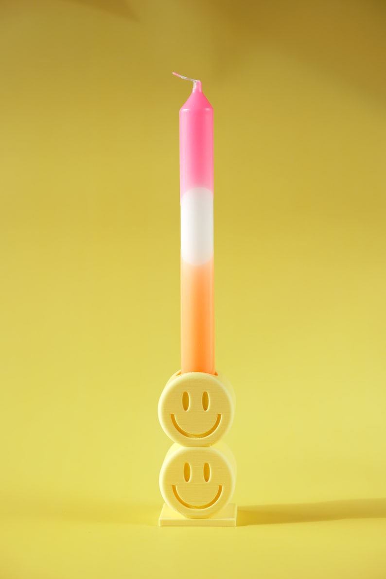 Candle holder colorful smiley Colorful candlesticks for stick candles aesthetic design Dopamine Decor Danish Pastel y2k many colours image 4