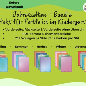 723 Portfolio Templates for Kindergarten - Seasons Bundle