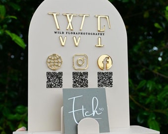 Custom made business Social Media sign with card reader space | 3D Commercial Signage Plaque for Shop, Shopfront or Boutique | Handmade