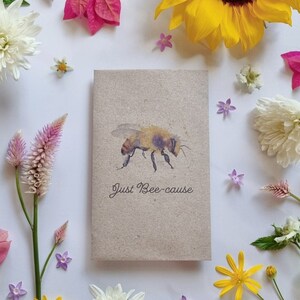 Just Because WILDFLOWER SEEDS | Seeds for bees | Wildflower Mix | Seed Card | Eco-friendly | Recycled Paper | Gift | Sunflowers | Cosmos