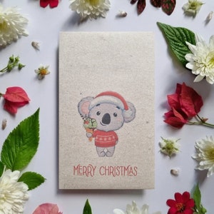 Merry Christmas Seed Card AUSTRALIAN WILDFLOWER SEEDS | Seeds for bees | Wildflower Mix | Australian Flowers | Eco-friendly | Recycled Paper