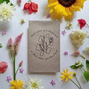 What Makes You Beautiful WILDFLOWER SEEDS | Seeds for bees | Wildflower Mix | Seed Card | Eco-friendly | Inclusive Gift | Autism Awareness
