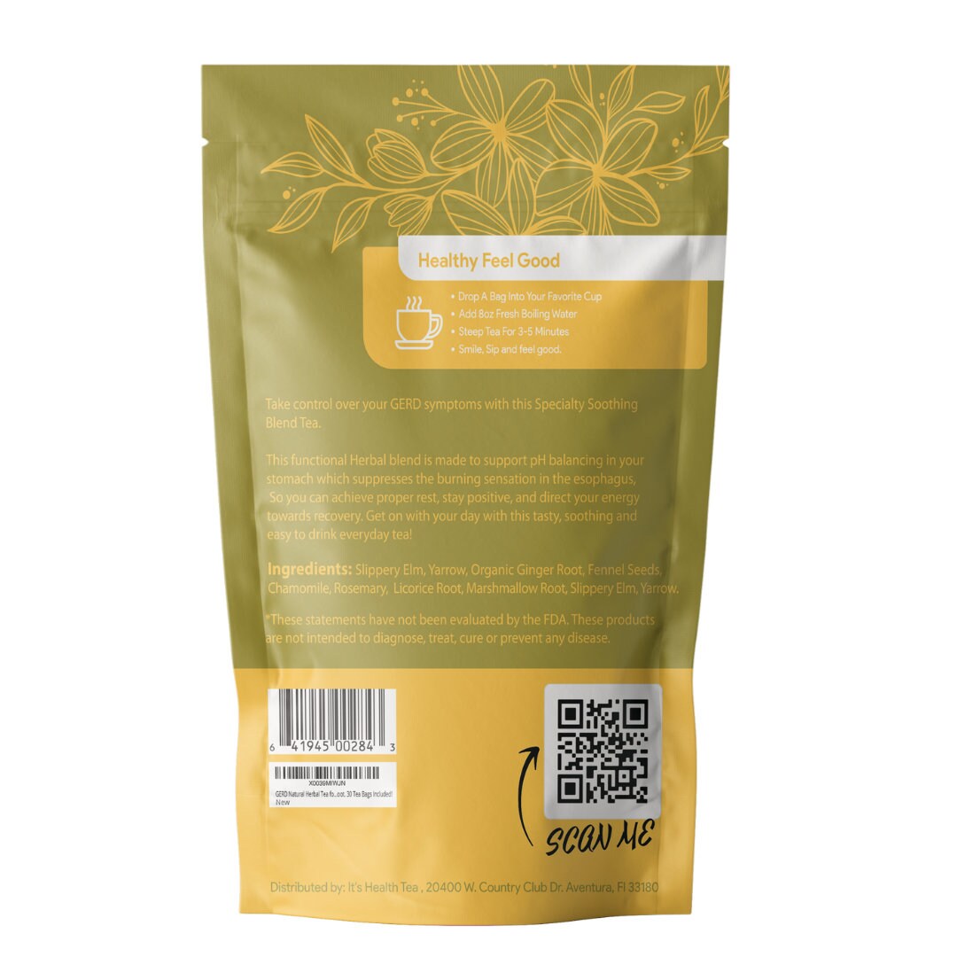 3 Oz. Gerdnatural Herbal Tea for Acid Reflux & Heartburn Relief and