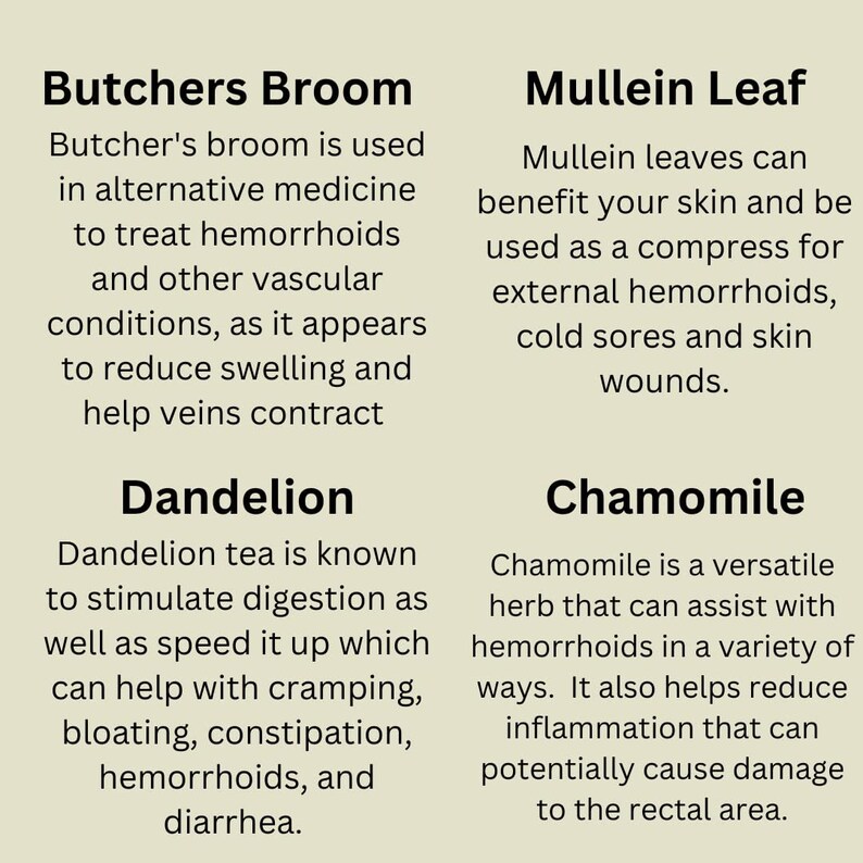 Herbal Tea Blend for Hemorrhoids Relief & Digestive Support. 30 Tea