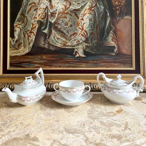Porcelana de Limoges Francia, Juego de té y café antiguo, Limoges de porcelana antigua, Limoges Francia siglo XIX, Tressemanes & Vogt