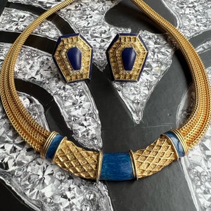Vintage Balenciaga Necklace and Clips, Vintage Set France Balenciaga, Rare Balenciaga Collectible Vinage Jewelry France