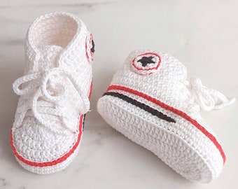 Gehäkelte Baby Turnschuhe, Baby Schuhe, Neugeborenen Outfit, Baby Neugeborenen Mädchen Jungen Schuhe, häkeln Baby Booties, Geburt Geschenk, Krippe Schuhe, Socke Baby