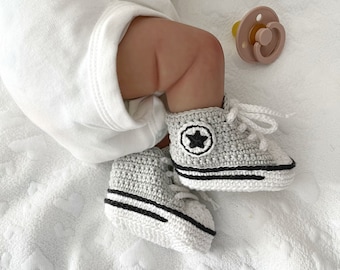 Crochet Baby Sneakers, Baby Shoes, Newborn Outfit, Baby Newborn Girl Boy shoes, Crochet Baby Booties, Birth Gift, Crib Shoes, Sock Baby