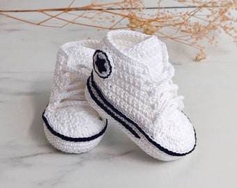 Baby Crochet, Baby Sneakers, Crochet Baby Shoes, Baby Newborn Girl Boy shoes, Crochet Baby Booties, Birth Gift, Crib Shoes, Sock Baby