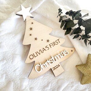 Premier Noël de bébé, Cartes étape importante, Souvenir nouveau-né, Signe de mon premier Noël, Nom de bébé, Décoration nouveau-né, Disque nom de bébé