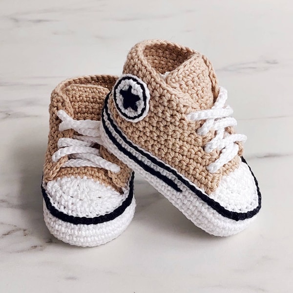 Crochet Baby Sneakers, Babyschuhe, Neugeborenen Outfit, Baby Neugeborene Mädchen Jungen Schuhe, häkeln Baby Booties, Geburtsgeschenk, Krippe Schuhe, Socke Baby