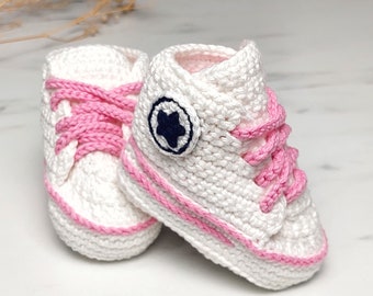 Crochet Baby Sneakers, Baby Shoes, Newborn Outfit, Baby Newborn Girl Boy shoes, Crochet Baby Booties, Birth Gift, Crib Shoes, Sock Baby