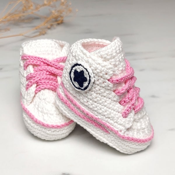 Crochet Baby Sneakers, Baby Shoes, Newborn Outfit, Baby Newborn Girl Boy shoes, Crochet Baby Booties, Birth Gift, Crib Shoes, Sock Baby