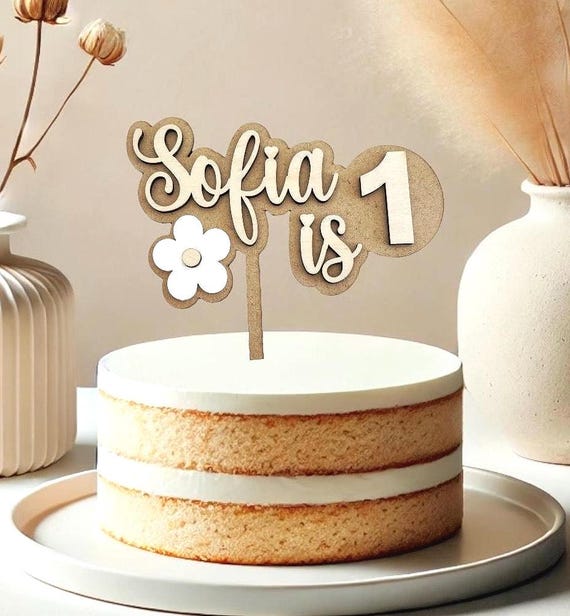 Topper per torta in acrilico personalizzato - Topper per torta con nome di compleanno - Topper per torta con carattere sottile - Decorazioni per torte per feste - Italia