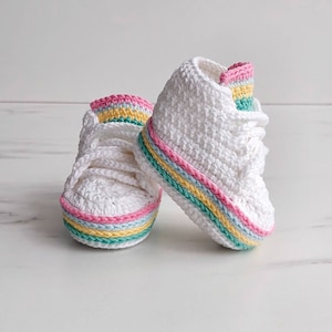 Handmade Crochet Baby Sneakers: Cotton Newborn Crib Shoes